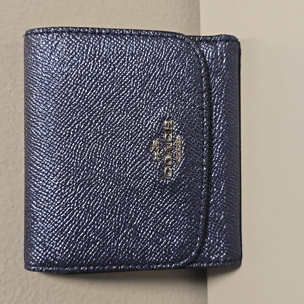 Coach Metallic Blue Wallet
